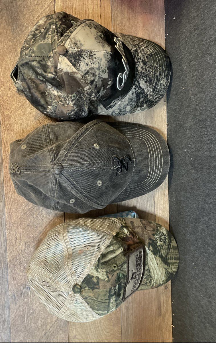 Outdoor Hunting Hat Lot Cabela's Browning Southern Fried Cotton 3 Hats Camo