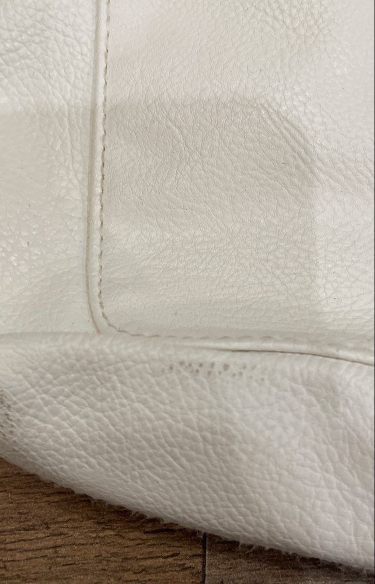 Rosetti White Pebbled Faux Leather Crossbody Bag Silver Hardware