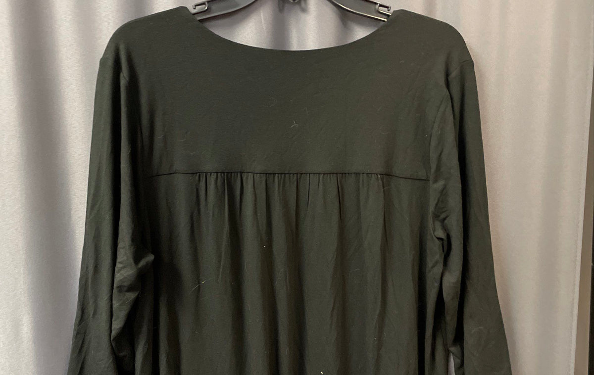 J. Jill Women's Wearever Black V-Neck Long Sleeve Shirt Sz MT NWT