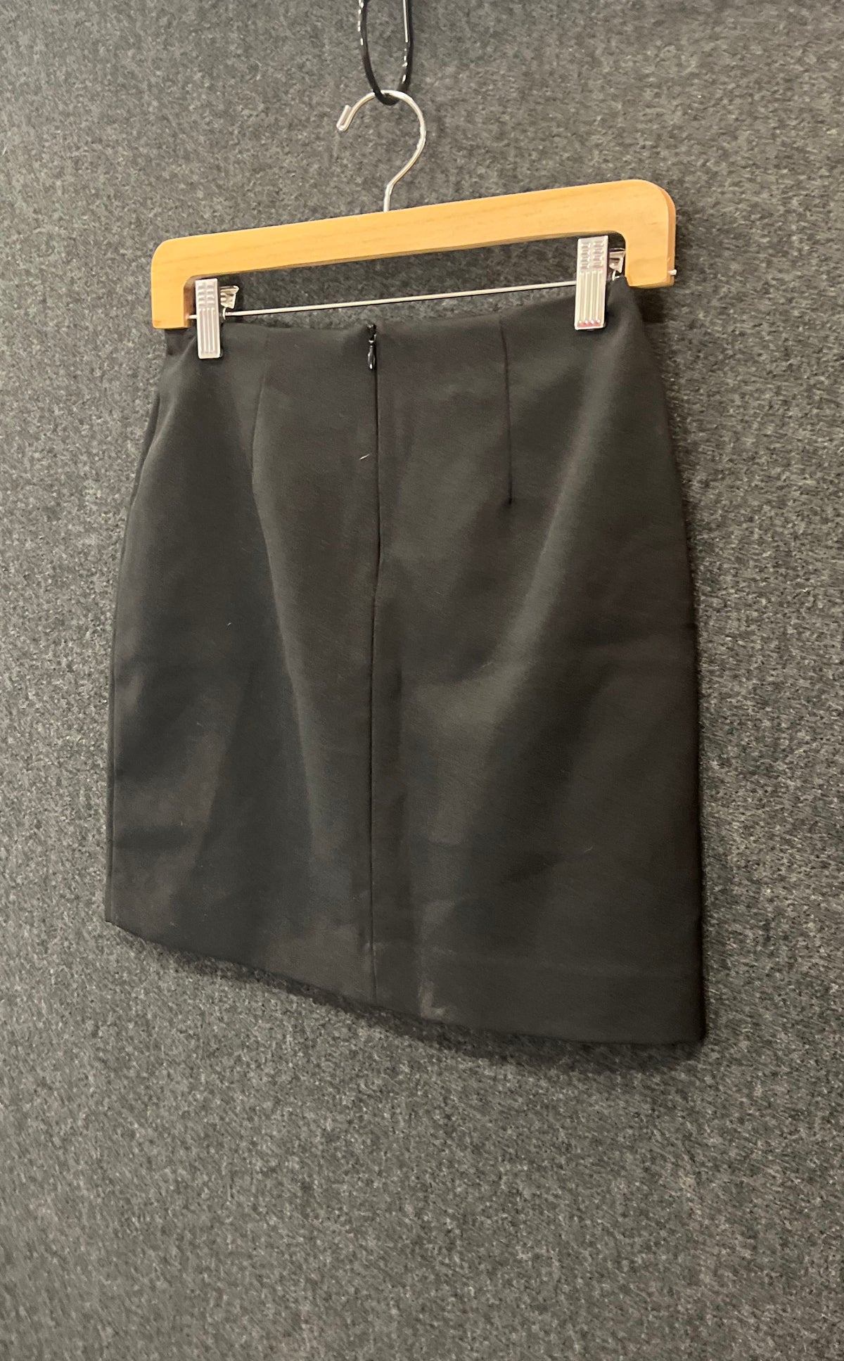 Vintage 90s I.O.U. Women's Black Mini Skirt Back Zip Slit Made in USA Sz 5