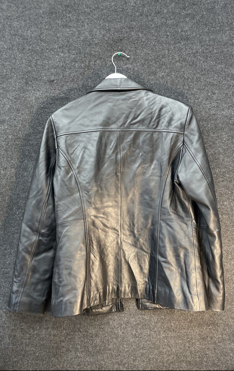 Vintage Y2K Worthington Women's Black Lambskin Leather Full Zip Jacket Sz M