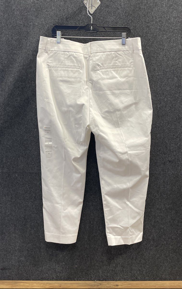 Liz Claiborne Women's White Emma Slim Leg Ankle Pants Sz 16 NWT