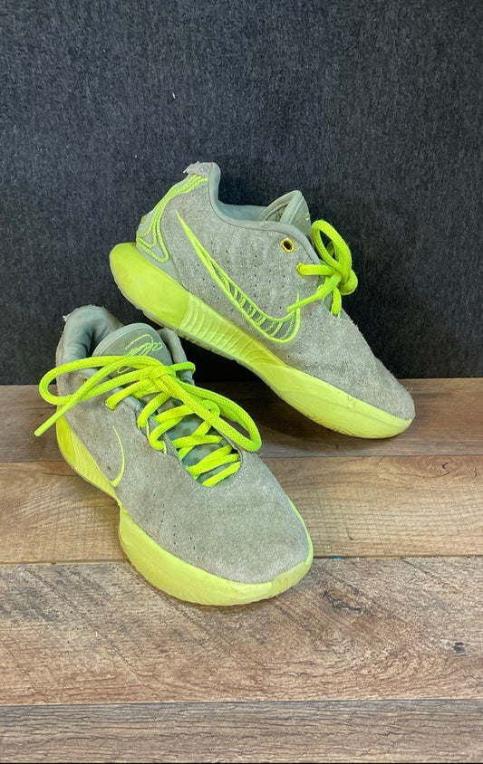 Nike LeBron 21 Algae GS Oil Green Volt Basketball Shoes FV2345-302 Size 5Y