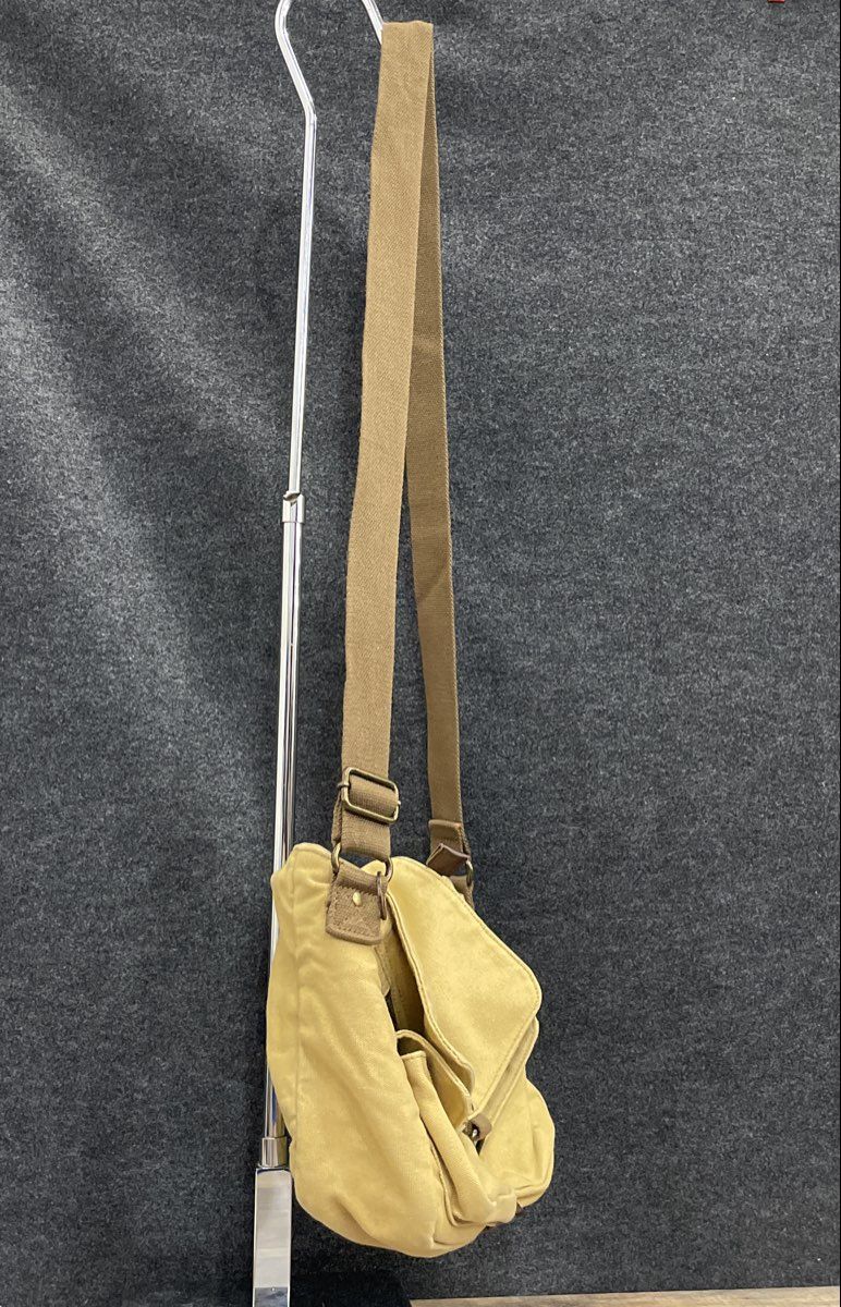 Gootium Unisex Tan Khaki Canvas Messenger Crossbody Bag Adjustable Strap 13"