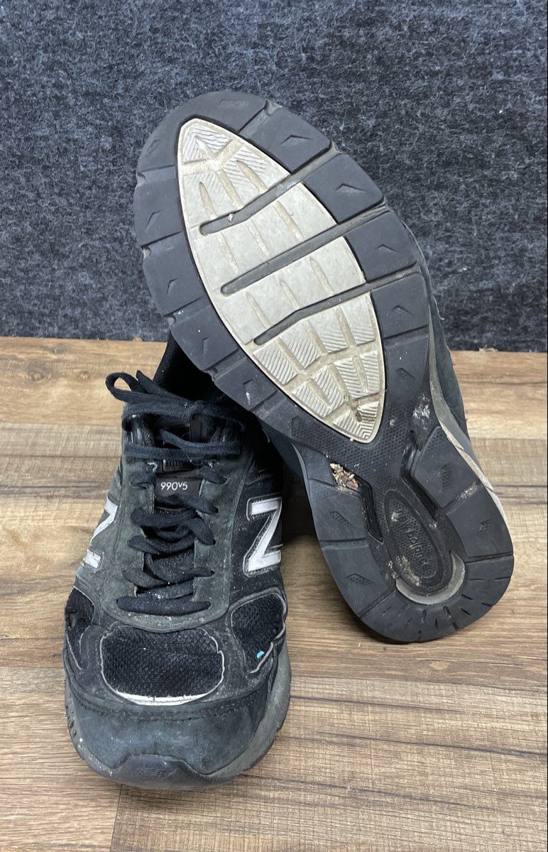 New Balance 990v5 Black Silver Made in USA Men's Running Shoes Size 9.5