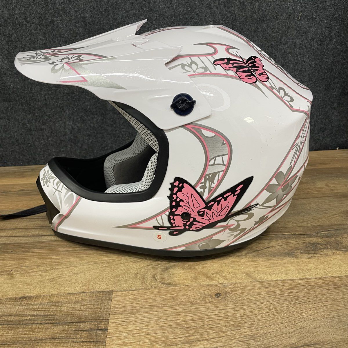 SLMOTO TCMT Youth Dirt Bike Helmet HY 601 DOT Small Pink Butterfly Motocross