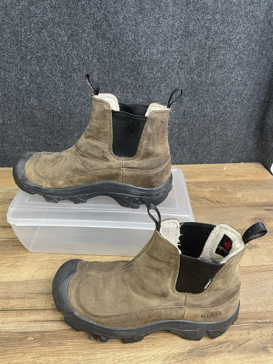 Keen Anchorage III Waterproof Pull On Insulated Brown Leather Boots Men's Size 8
