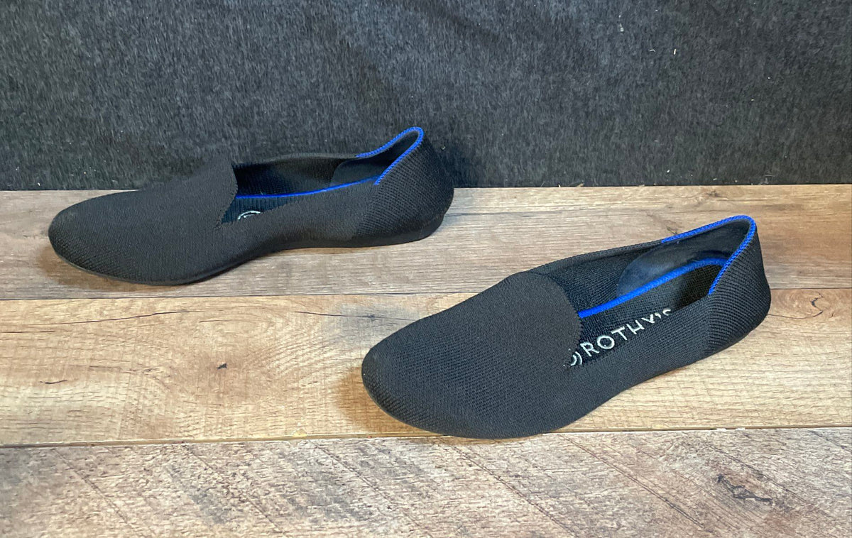 Rothy's The Loafer Black Knit Flats Women's Slip On Walking Shoes Size 5.5