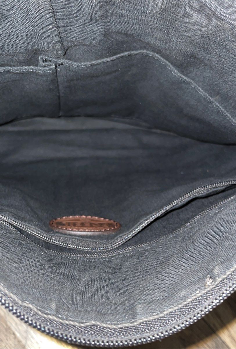Fossil Black Pebbled Leather Multi-Pocket Crossbody Bag Brass Hardware