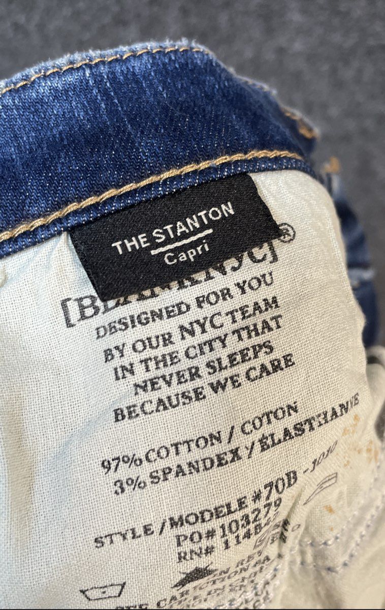 [BLANKNYC] Women's The Stanton Capri Blue Distressed Frayed Hem Jeans Sz 28 NWT