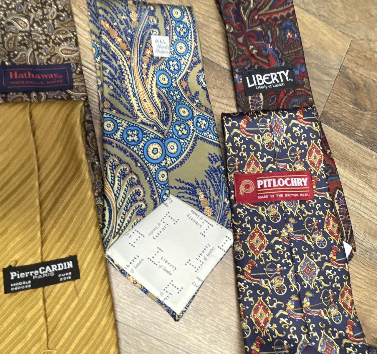 Vintage Men's 100% Silk Neckties Lot of 10 Lands' End Pierre Cardin Paisley