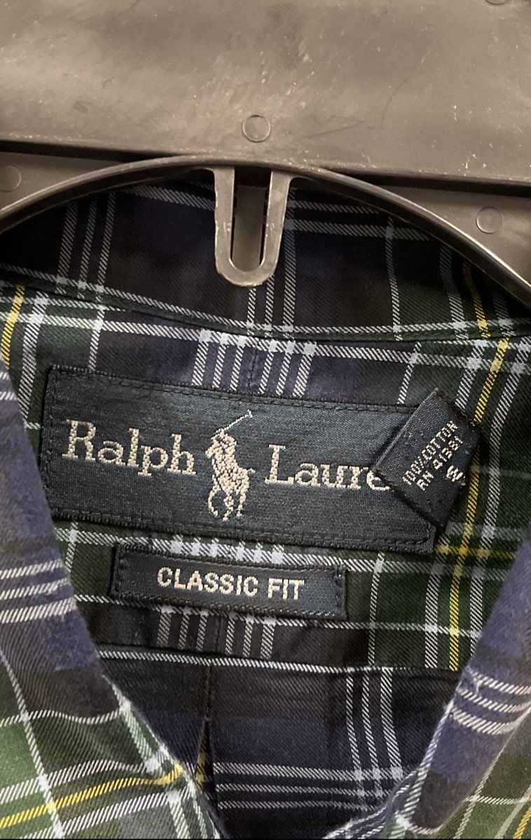 Ralph Lauren Men's Classic Fit Plaid Button Down Shirt Green Blue Size XL