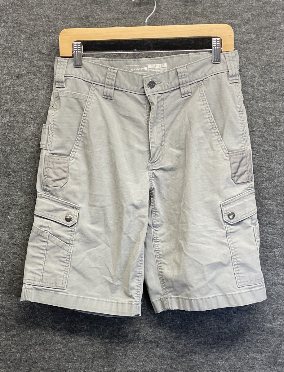 Carhartt Men's Relaxed Fit Ripstop Cargo Work Shorts Gray Size 30