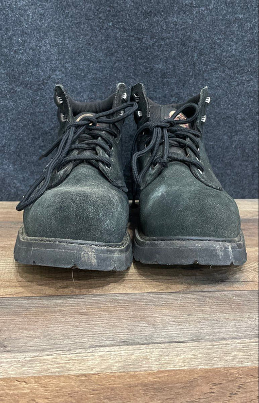 Brahma Men's Black Suede Lace Up Oil Resistant Work Boots Size 8.5