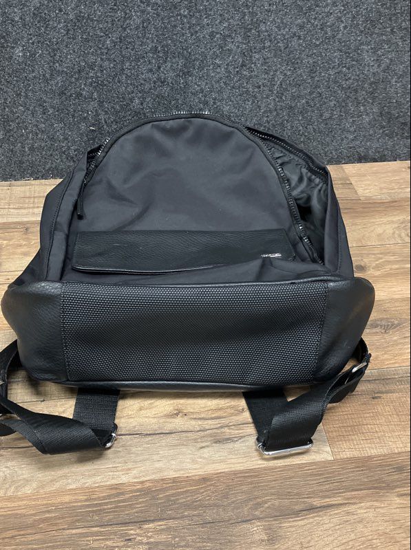 Calvin Klein Black Nylon and Pebble Texture Mixed Media Backpack Bag
