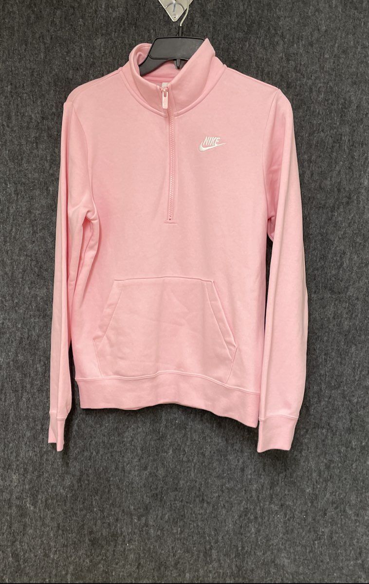 Nike Women's Pink Sportswear Club Fleece Quarter Zip Sweatshirt Sz XS