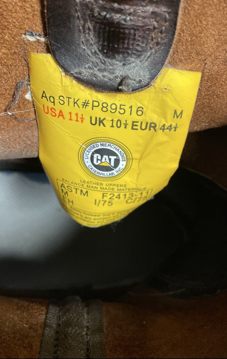 Caterpillar Revolver P89516 Brown Leather Steel Toe Pull-On Work Boots Size 11.5