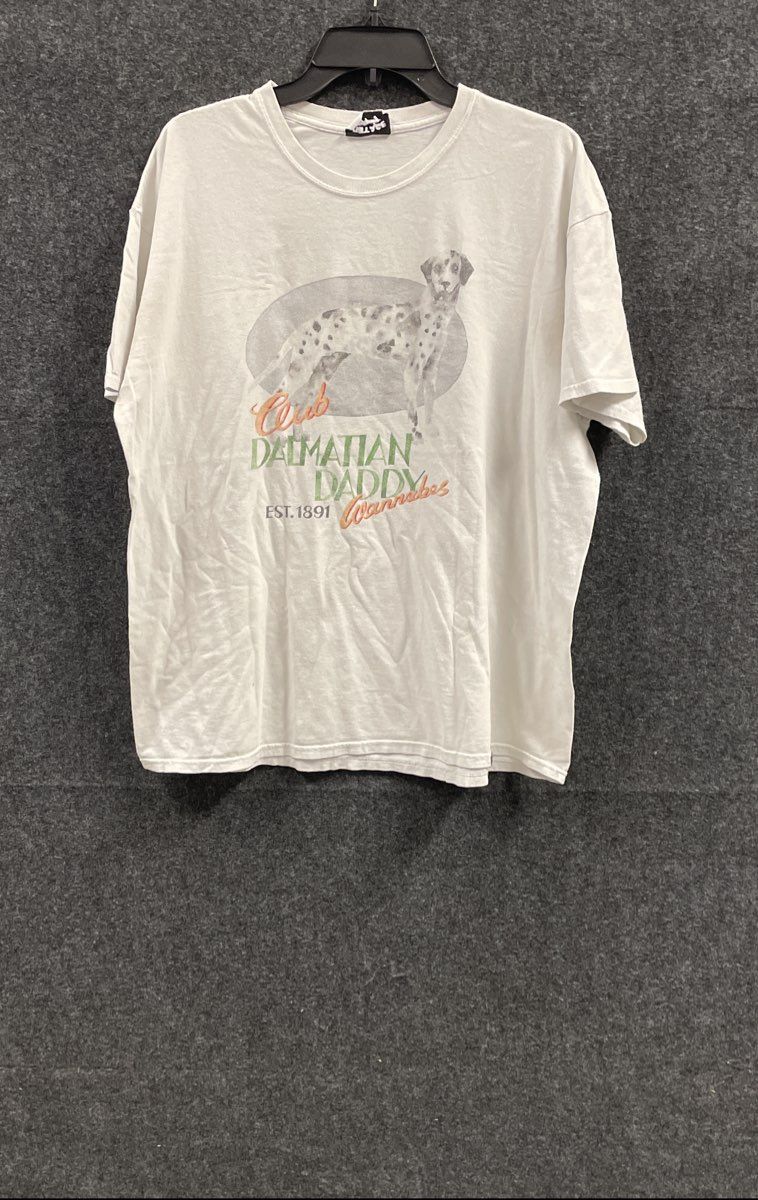 Vintage Supply Men's White Dalmatian Daddy Wannabes Graphic T-Shirt