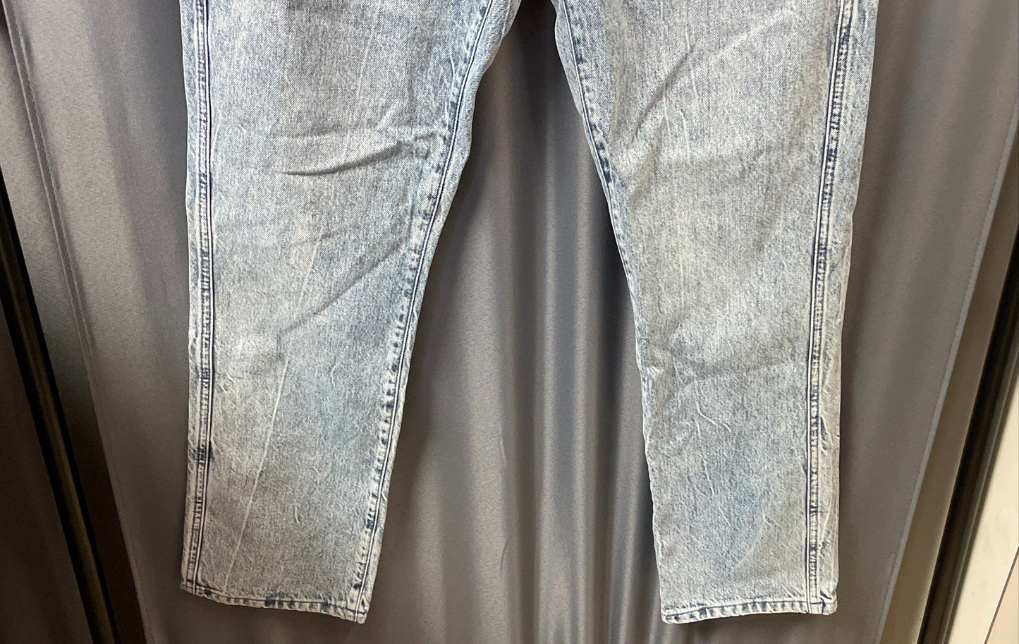 Eytys Women's Solstice Soda Slim Straight Jeans Blue Acid Wash NWT Sz 31x32