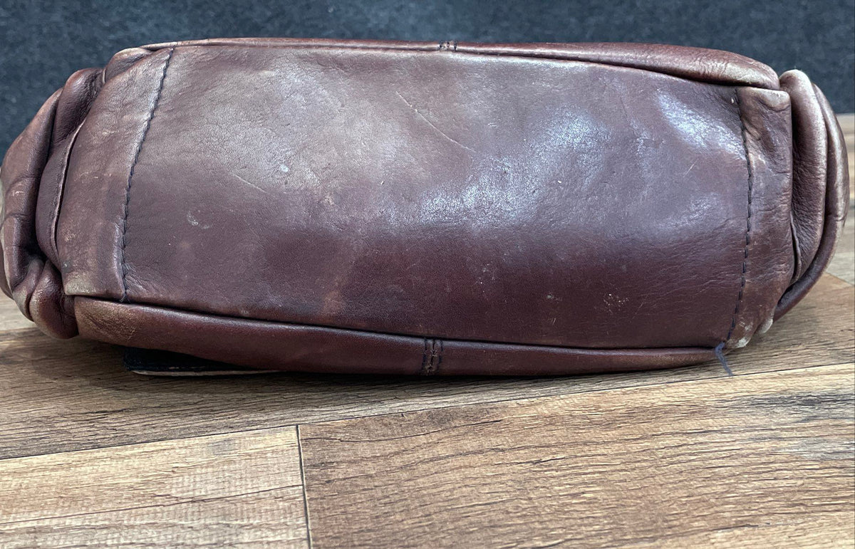 Bass Brown Leather Crossbody Messenger Bag Flap Multi-Pocket Vintage