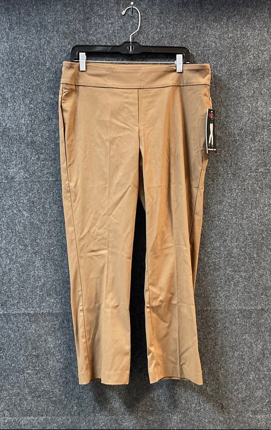 Rekucci Women's Chestnut Brown Ease Into Comfort Tummy Control Pants NWT Sz 14P