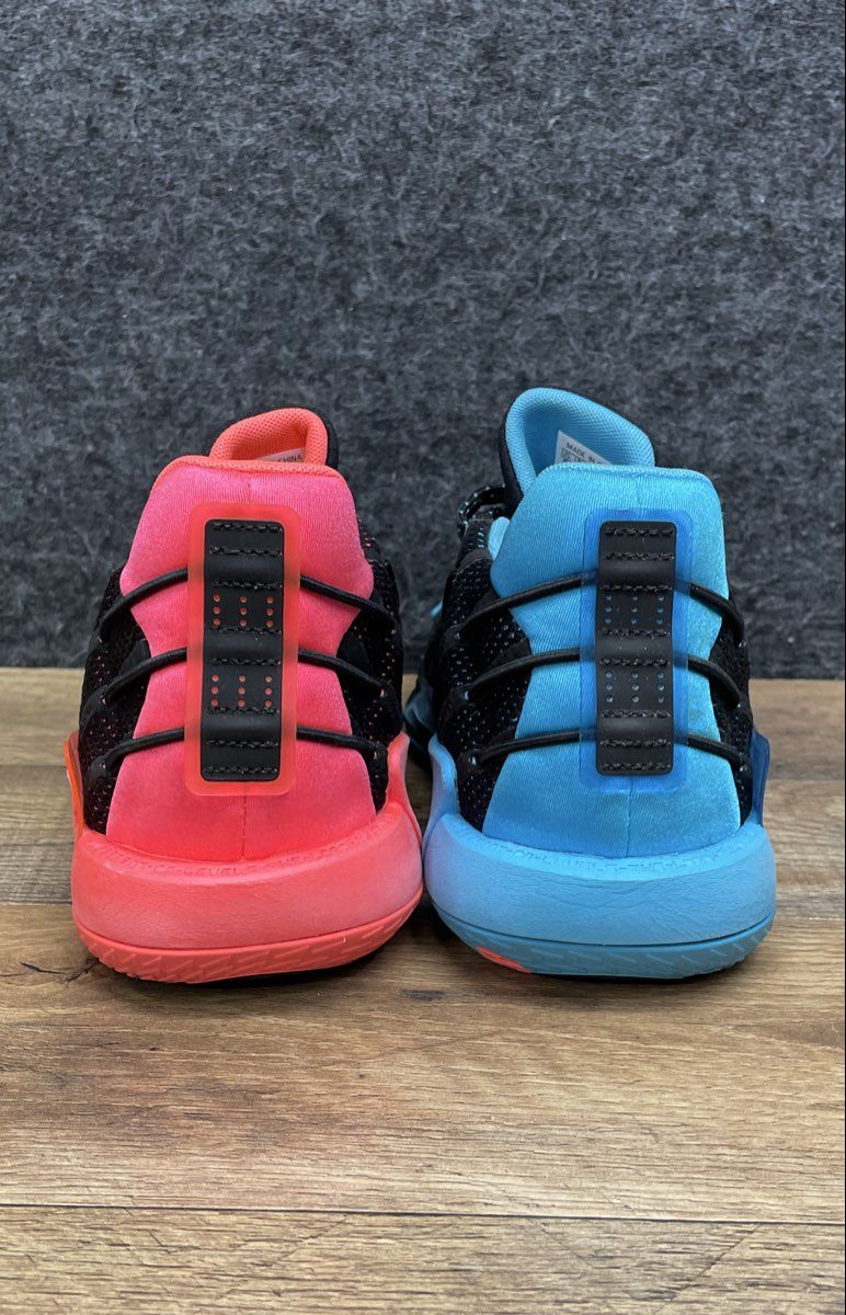 adidas Dame 7 Signal Cyan Bright Red Black Basketball Shoes Size 5