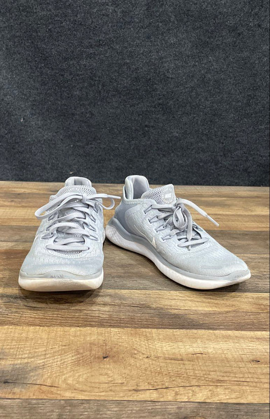 Nike Free RN 2018 Grey White Lightweight Running Shoes Women's Size 8.5