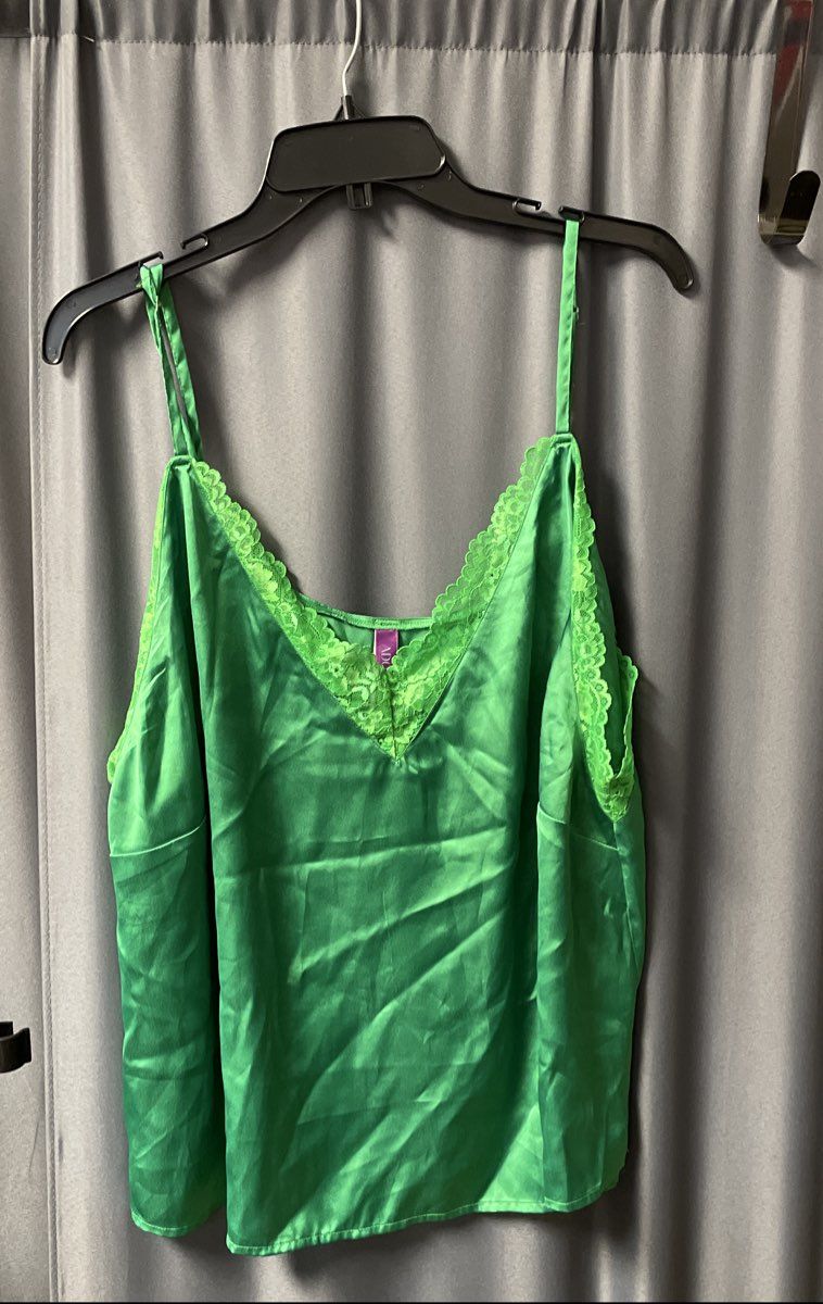 Adore Me Women's Pajama Set Green Shamrock Clover Print Cami Shorts Sz 2X