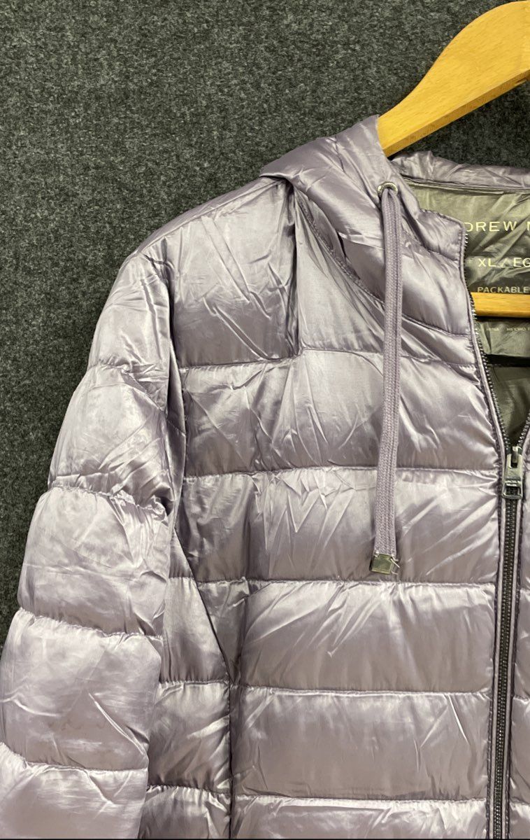 Andrew Marc Women's Packable Lightweight Premium Down Puffer Hooded Jacket XL