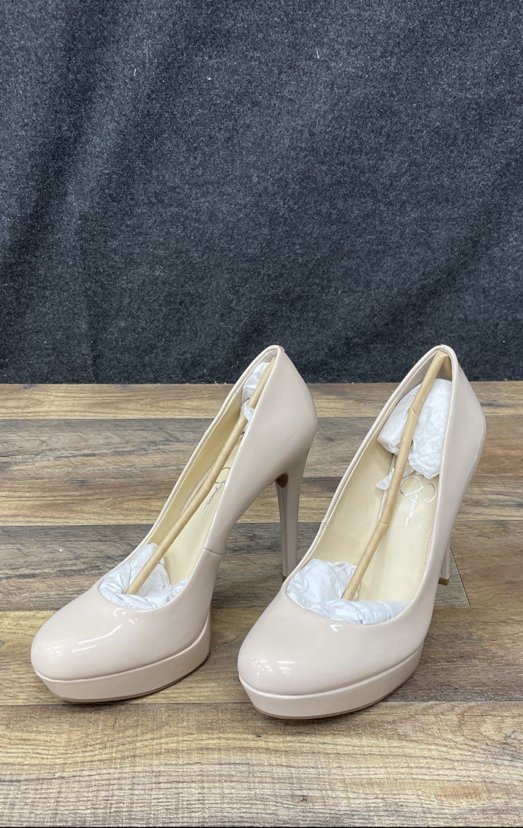 Jessica Simpson Nude Patent Platform Pump High Heels Women's Size 10M