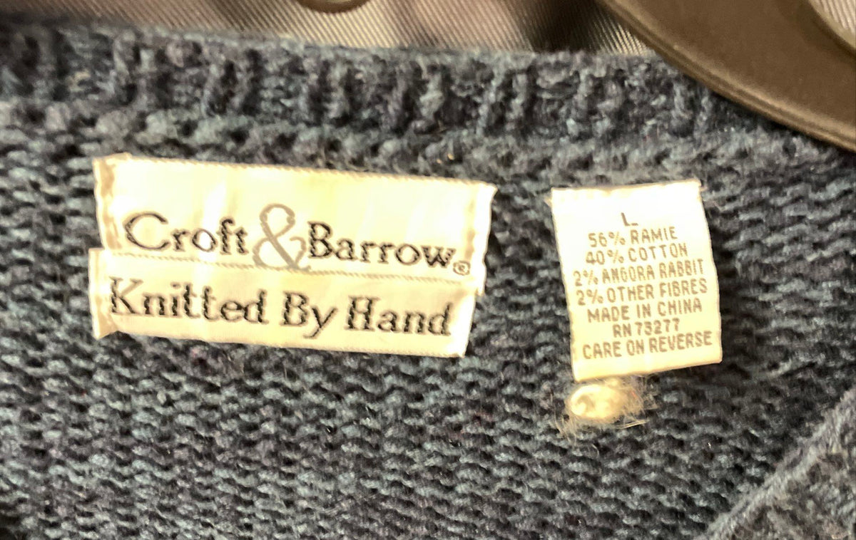 Croft & Barrow Winter Snowman Cardinal Hand Knit Angora Blend Sweater Sz L