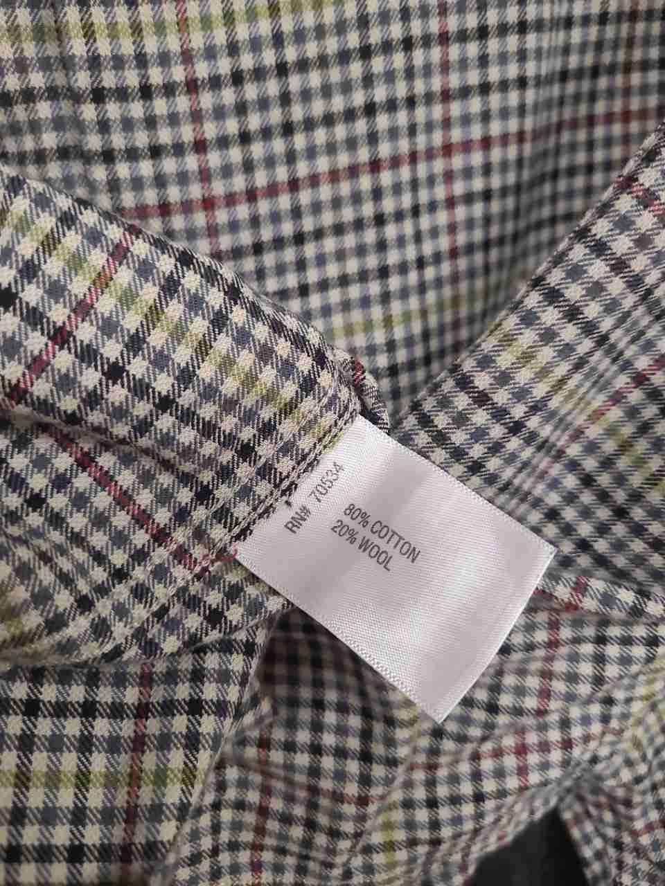 Orvis Men's Multicolor Plaid Cotton Wool Blend Button Down Shirt Tattersall