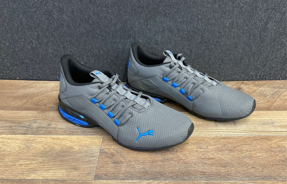 Puma Axelion Grey Blue Men's Athletic Running Shoes Size 8