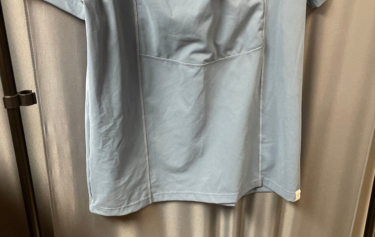 Lalabu Men's Blue Dad Shirt Baby Carrier Kangaroo Pouch V-Neck Sz 3XL