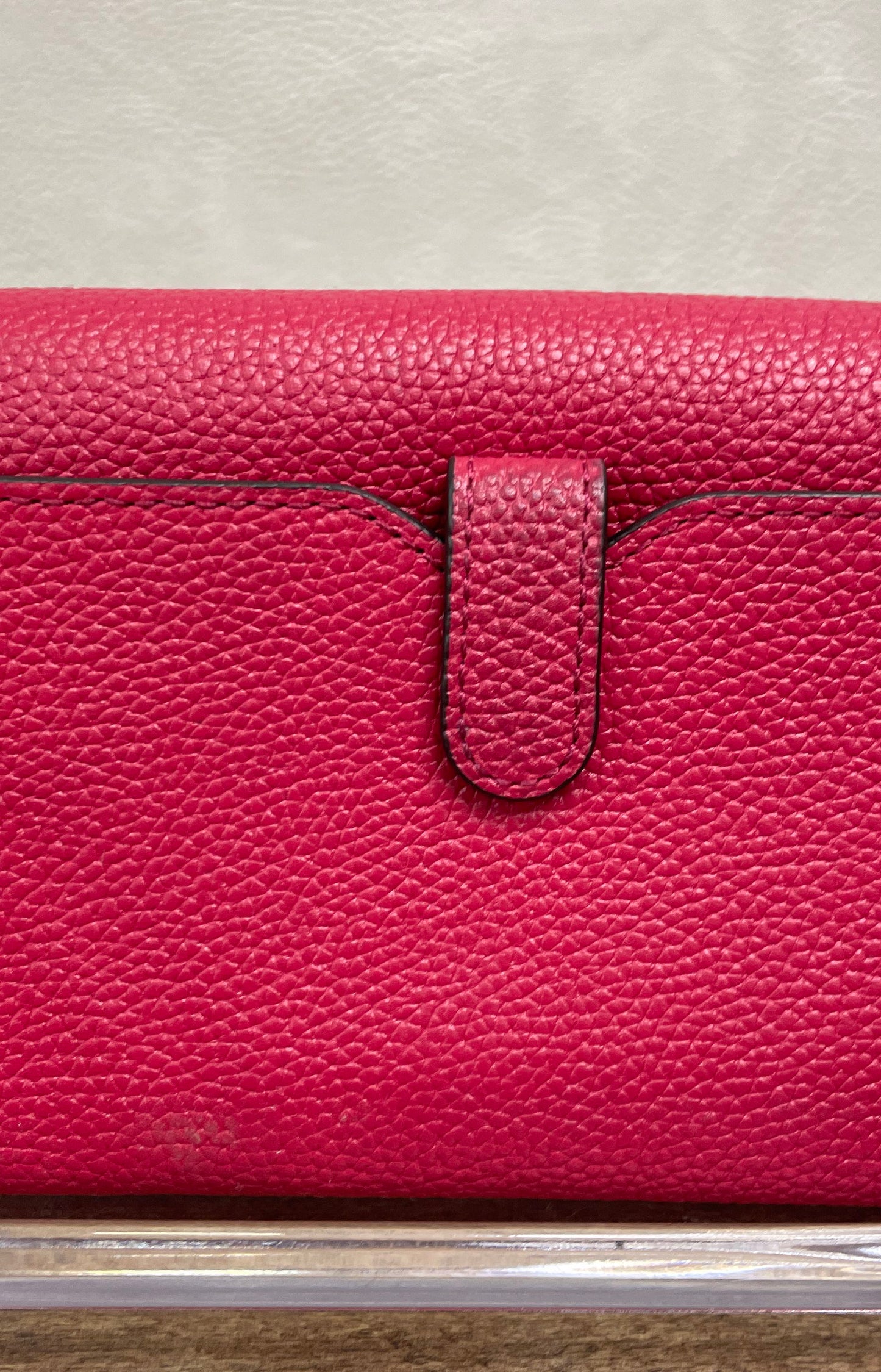 Michael Kors Pink Pebbled Leather Crossbody Wallet Bag Silver Hardware