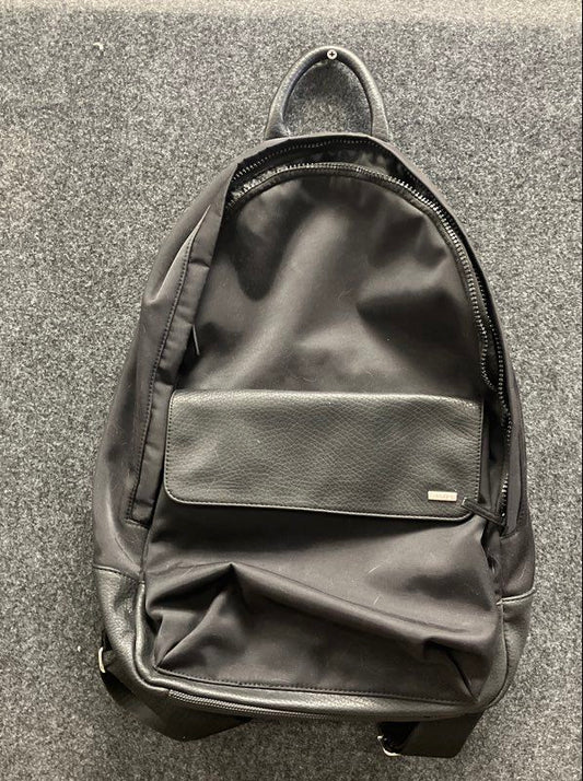 Calvin Klein Black Nylon and Pebble Texture Mixed Media Backpack Bag