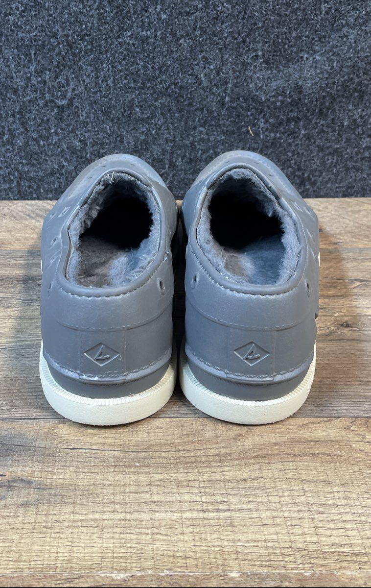 Sperry Authentic Original Float Faux Fur Lined Grey Boat Shoes Men's Size 12