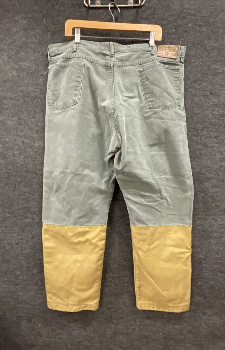 Wrangler Rugged Wear Mens Hunting Pants Green Tan Vintage 90s