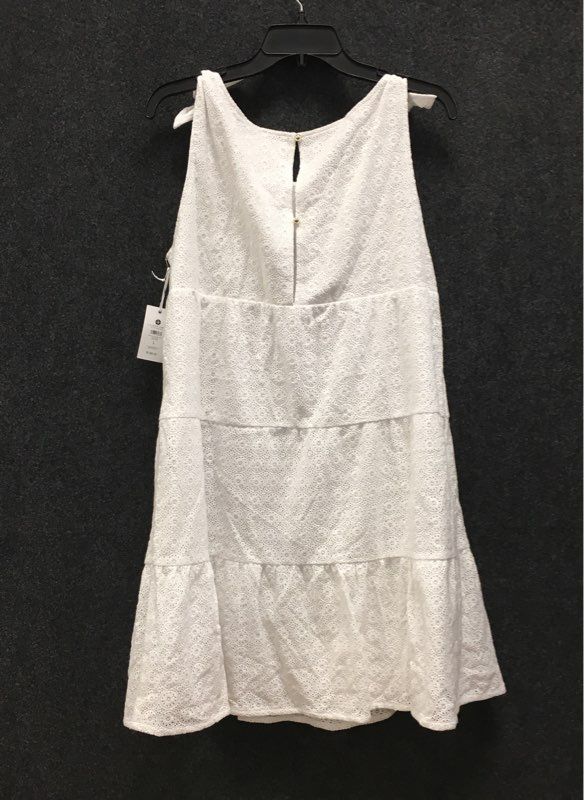 Lauren James Women's White Newport Tiered Shoulder Knot Eyelet Dress NWT Sz L