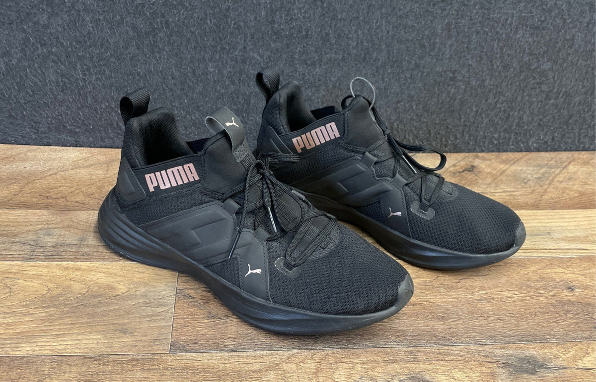 Puma Enzo 2 Black Rose Gold Women's Training Running Shoes Size 8.5