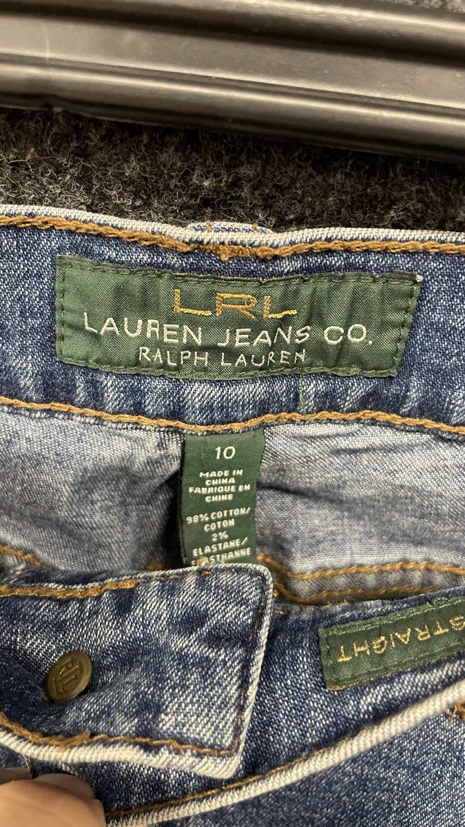 Lauren Jeans Co Ralph Lauren Women's Blue Straight Leg Denim Jeans Sz 10