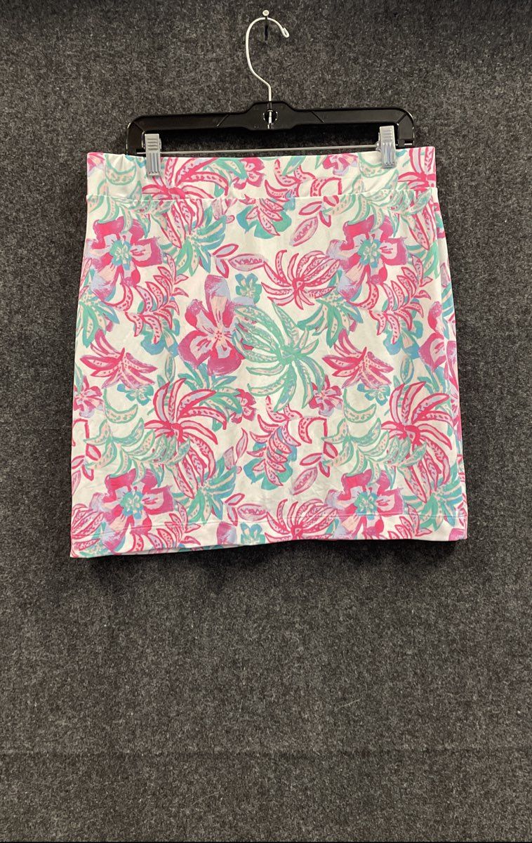 Stella Parker Women's Floral Print Stretch Knit Pencil Skirt Multicolor Sz L