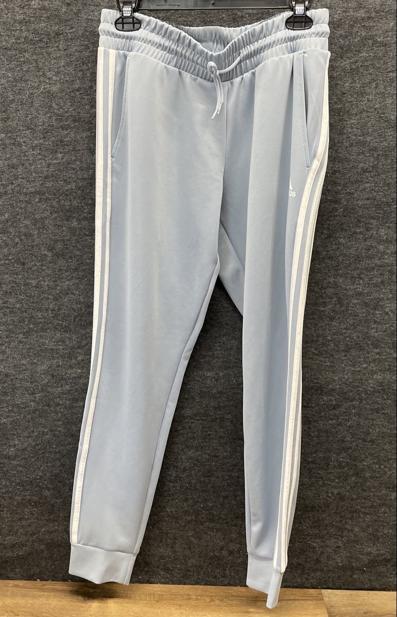Adidas Women's Sky Blue Aeroready 3-Stripe Cuffed Track Sweatpants Sz M