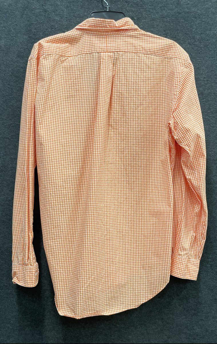 Ralph Lauren Men's Orange Gingham Plaid Classic Fit Button Down Shirt Sz M