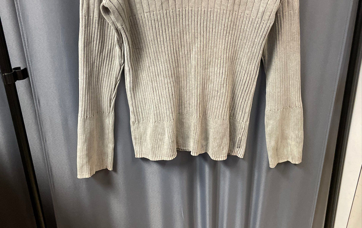 Armani Exchange Men's Gray Ribbed 100% Cotton Shoulder Zip Sweater Sz M
