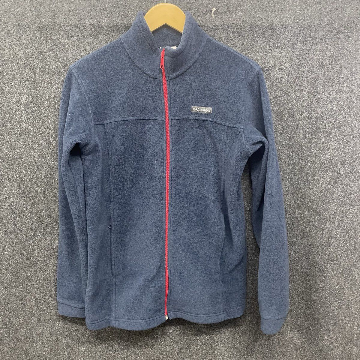 Columbia Boys Full Zip Fleece Jacket Navy Blue Red Zipper Sz XL 18/20