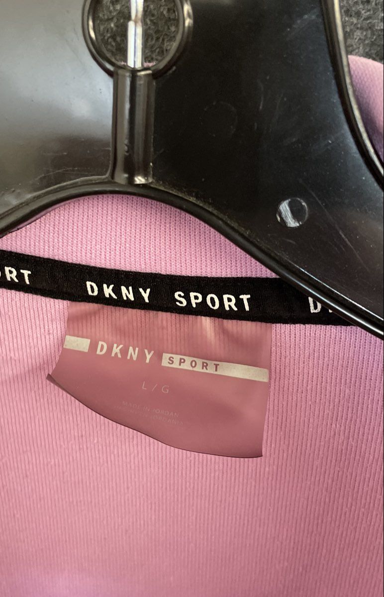 DKNY Sport Women's Pink White Colorblock Quarter Zip Pullover Jacket Sz L