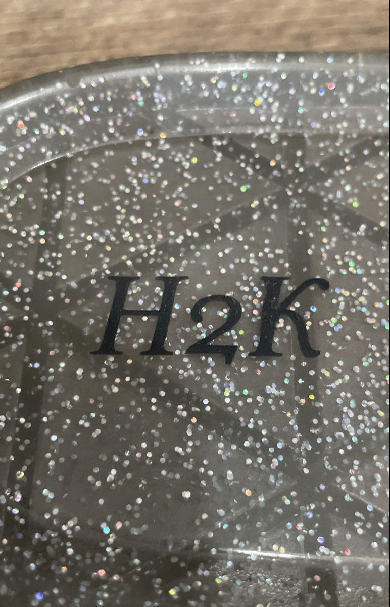 H2K Clear Transparent Silver Glitter Rhinestone Jelly Slides Women's Size 11