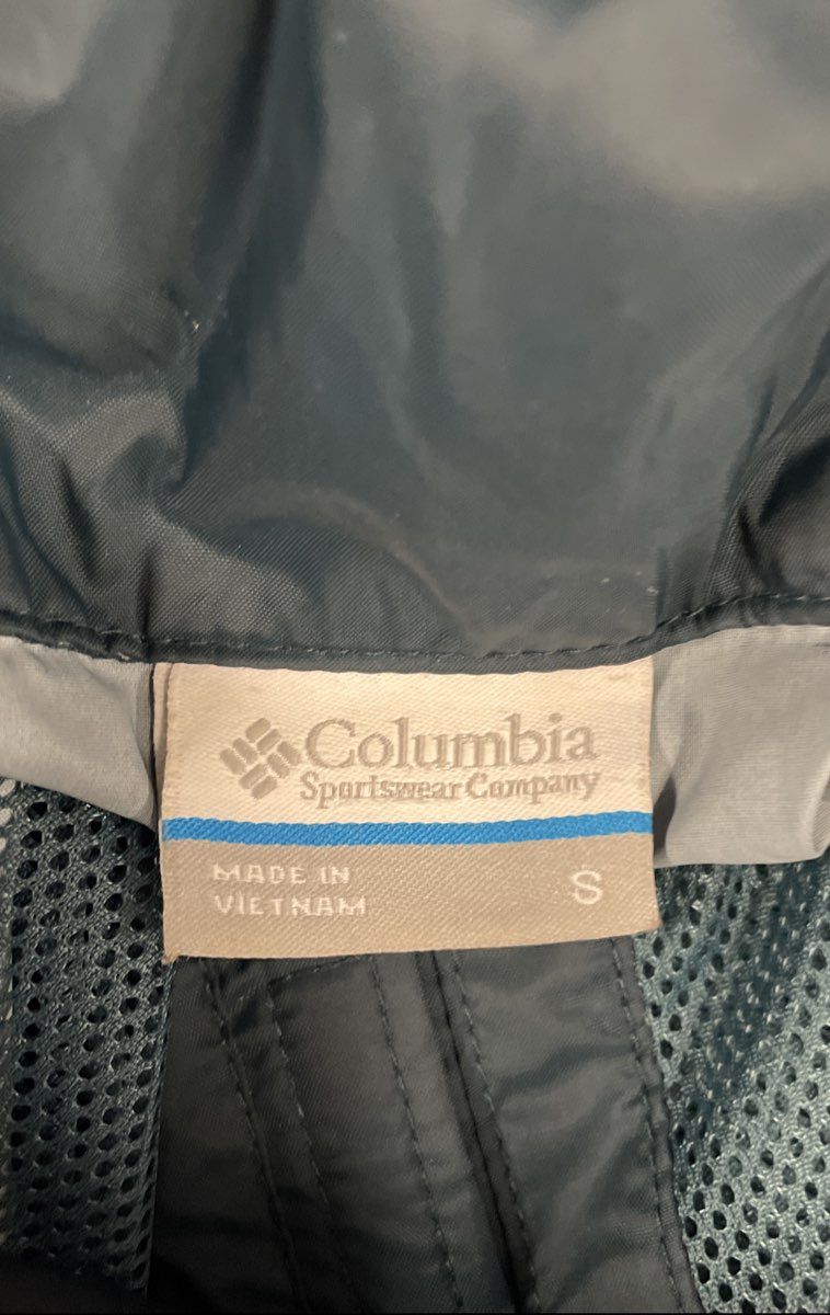 Columbia Men's Two-Tone Blue Lightweight Hooded Rain Jacket Sz S
