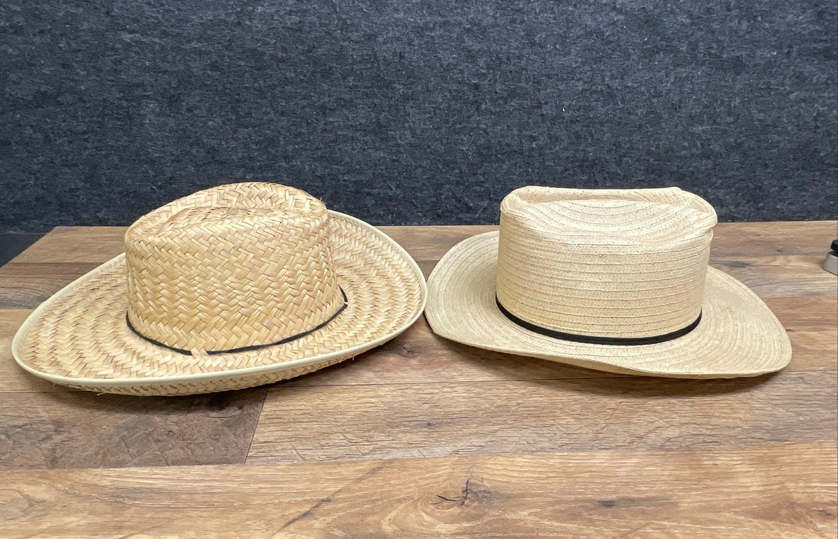 Lot of 2 Ranch Hat Men's Western Cowboy Natural Woven Straw Hats Sz 7